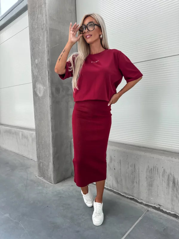Gisela™ - Freizeitanzug Mit Nadelstreifenrock