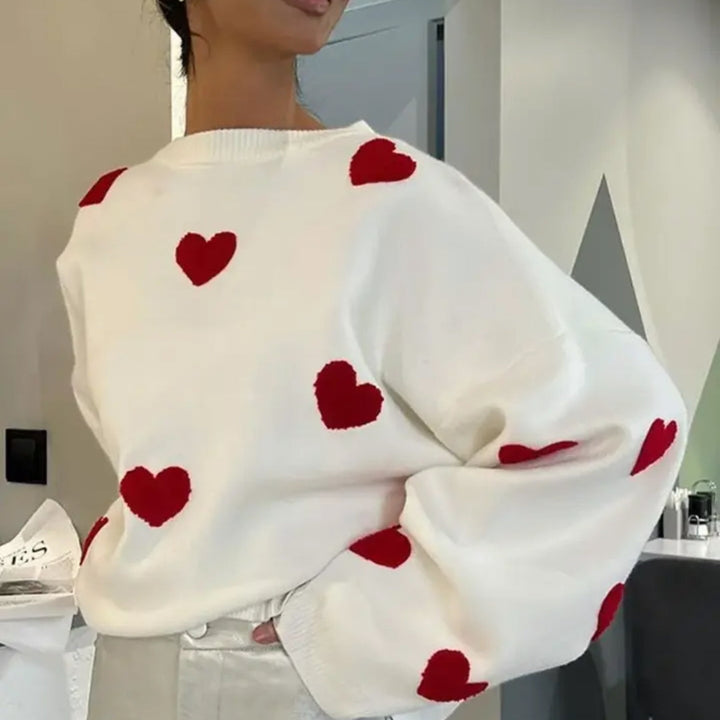 Birgit™ - Der Herz-Print Pullover