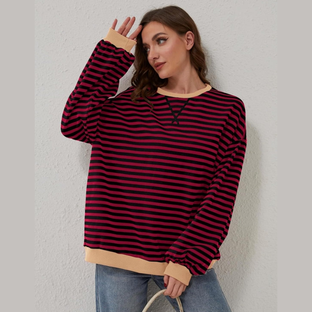 Yvonne™ - Oversize Gestreifter Pullover