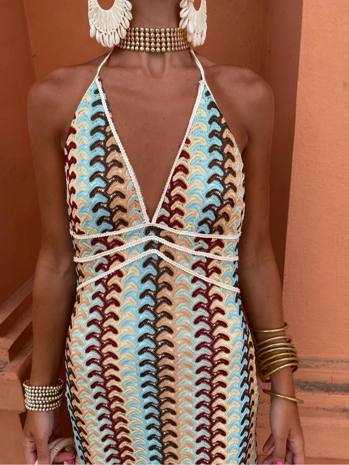 Evy™ - Rückenfreies V-Ausschnitt Kleid