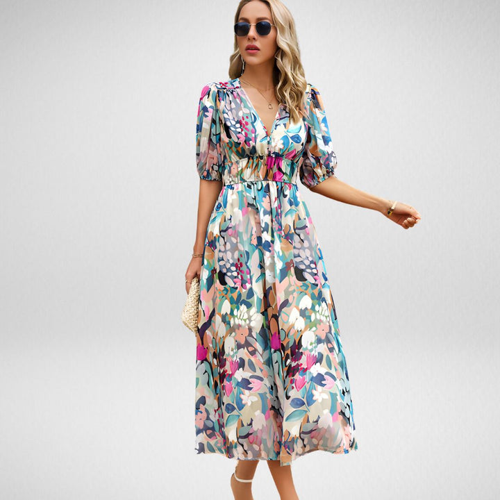 Carmen™ - Midi-Kleid mit V-Ausschnitt