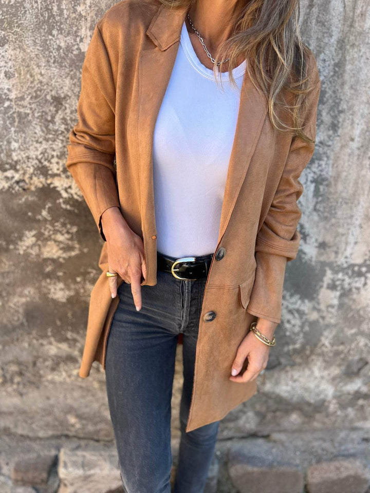 Ingrid™ - Mantel in Wildlederimitat