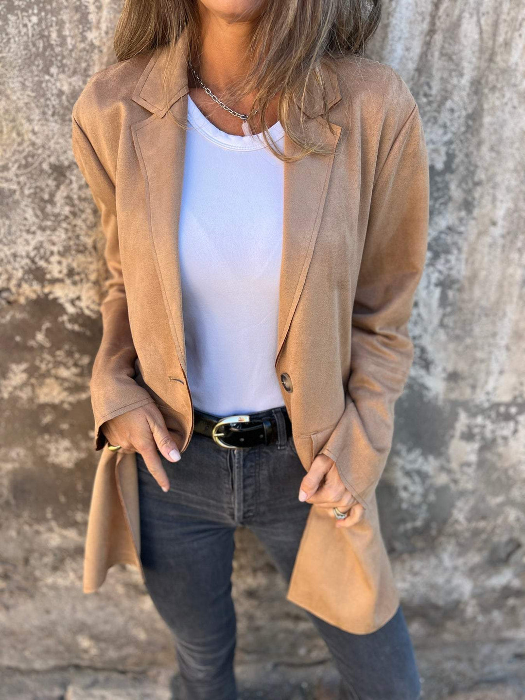 Ingrid™ - Mantel in Wildlederimitat